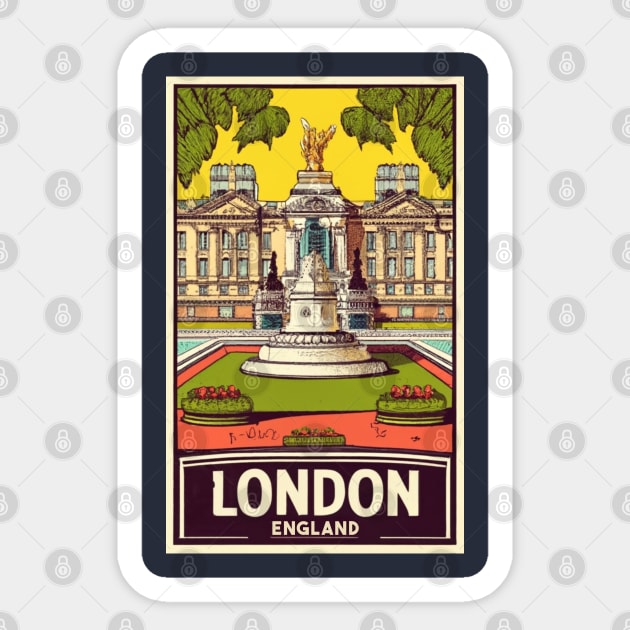 A Vintage Travel Art of London - England Sticker by goodoldvintage